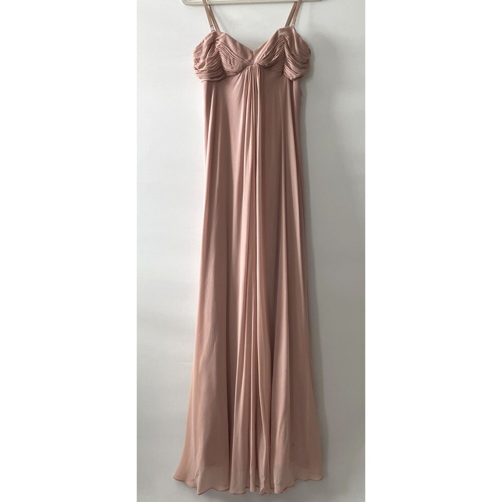 Guess by Marciano Silk Maxi Dress Sleeveless Pink Pleated Size M-(C)
